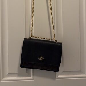 Coach Black Crossbody Bag with Gold Chain